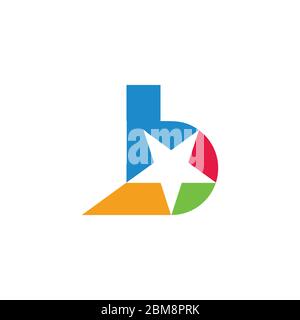 letter b star geometric colorful simple motion logo vector Stock Vector