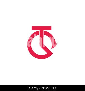 letter t circle clock watch arrow geometric symbol logo vector Stock Vector