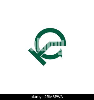 letter te circle motion arrow geometric symbol logo vector Stock Vector