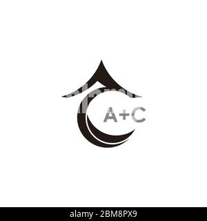 letter ac simple geometric arrow 3d logo vector Stock Vector