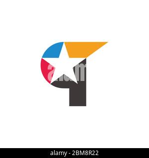 letter q star geometric simple motion logo vector Stock Vector