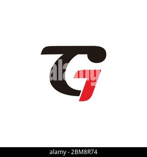 letter tg simple arrow linked geometric symbol logo vector Stock Vector
