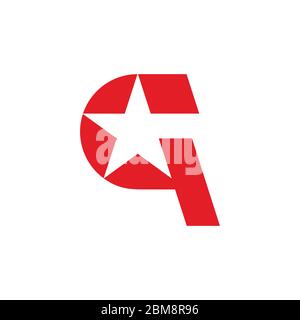 letter cq star geometric colorful simple motion logo vector Stock Vector