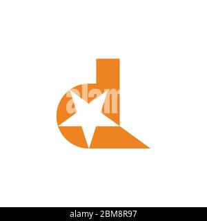 letter d star geometric simple motion logo vector Stock Vector