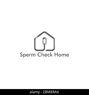 abstract sperm check home design symbol logo vector Stock Vector