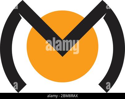 letter mo circle design logo vector Stock Vector