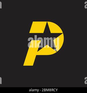 letter p star geometric colorful simple motion logo vector Stock Vector