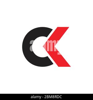 letter ck simple circle geometric logo vector Stock Vector