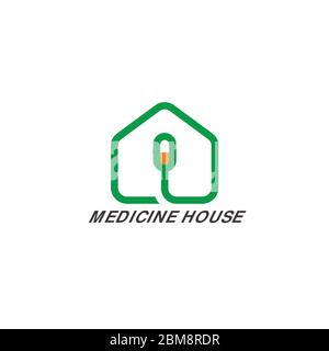 simple geometric line capsule medicine shop symbol logo vector Stock Vector