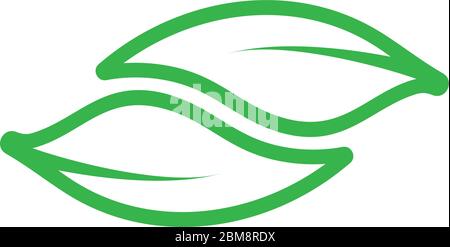 linked curves leaf nature symbol logo vector Stock Vector