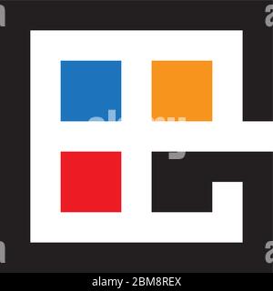 abstract letter g square window geometric linked logo vector Stock Vector