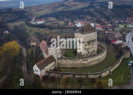 Calnic The Calnic fortress on the hills over Calnic village. Transylvania ...