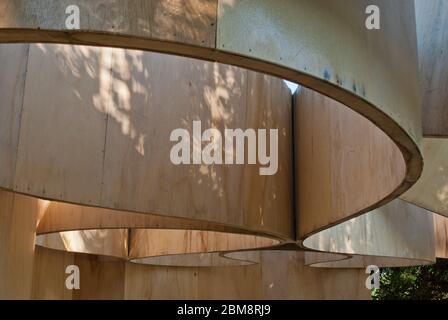 Summer House Timber Steam Bent Plywood Pavilion Serpentine Galleries Serpentine Pavilion 2016, Kensington Gardens, London, W2 by Barkow Leibinger Stock Photo