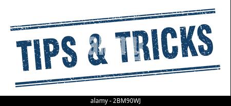 tips & tricks stamp. tips & tricks label. square grunge sign Stock Vector