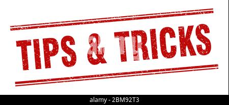 tips & tricks stamp. tips & tricks label. square grunge sign Stock Vector