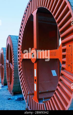 huge fiber cable roll for industrial purpose Stock Photo