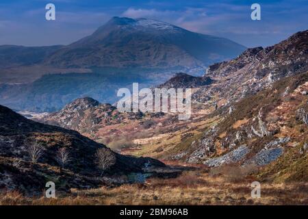 Moel Siabod from Creigiau Geuallt above Capel Curig, Snowdonia National Park, North Wales, UK Stock Photo