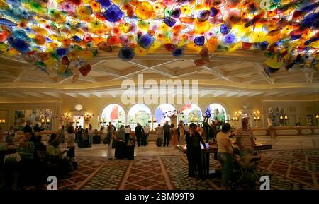 Reception desk Bellagio Hotel, Las Vegas, Nevada, USA Stock Photo