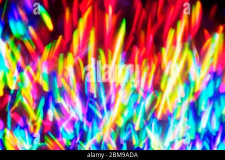 Retro abstract background with glowing rainbow neon flames Stock Photo