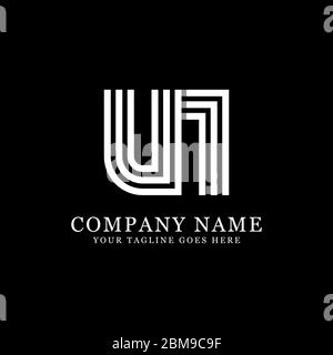 Creative monogram UN logo design vector, initial name logo inspiration Stock Vector