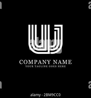 Creative monogram UJ logo design vector, initial name logo inspiration Stock Vector