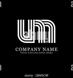 Creative monogram UM logo design vector, initial name logo inspiration Stock Vector