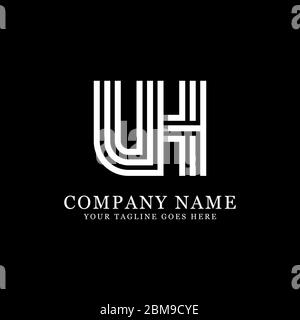 Creative monogram UH logo design vector, initial name logo inspiration Stock Vector