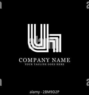 Creative monogram UH logo design vector, initial name logo inspiration Stock Vector