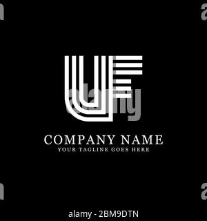 Creative monogram UF logo design vector, initial name logo inspiration Stock Vector