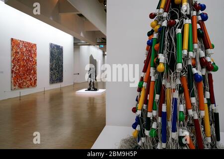 Exhibition in the gallery in Pompidou Centre.Beaubourg.Paris.France Stock Photo
