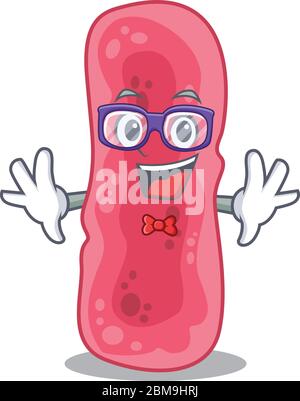 Mascot design style of geek shigella sonnei with glasses Stock Vector