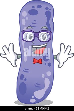 Mascot design style of geek legionella with glasses Stock Vector