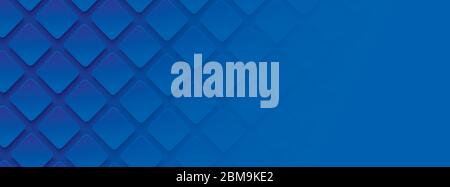 Blue geometric square background in paper art style. Use for banner, website cover, print ads. Stock Vector