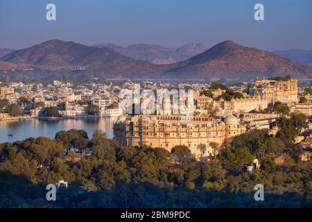 View to City Palace Udaipur Rajasthan India