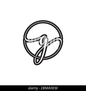 G letter script circle logo design vector Stock Vector