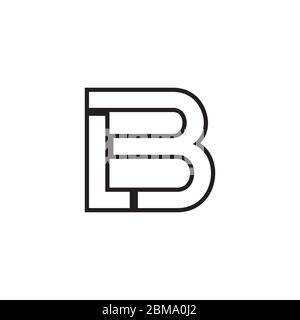 L B letter lines alogo design vector Stock Vector