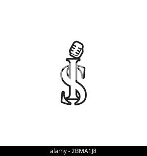 S I / I S microphones letter lines logo design concept Stock Vector