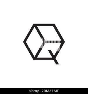 Q box letter logo design concept Stock Vector