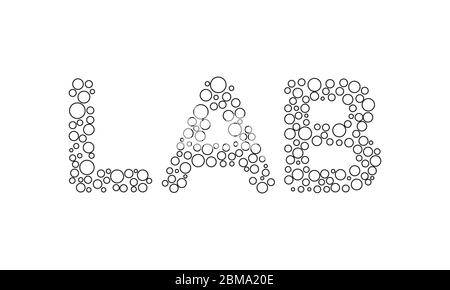 L A B dotted letter lines logo design vector Stock Vector