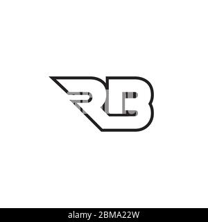 R B letter lines logo design vector Stock Vector