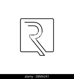 R square lines logo design vector Stock Vector