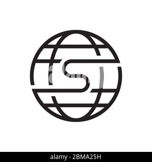 S globe letter logo design vector Stock Vector