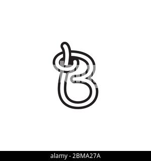 B letter lines noodle design concept Stock Vector