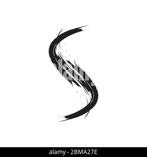 S brush letter logo design vector Stock Vector