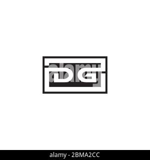D G square lines logo design vector Stock Vector