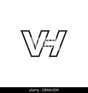 V H letter lines logo design vector Stock Vector