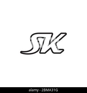 S K letter lines logo design vector Stock Vector