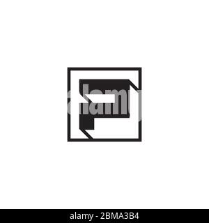 P letter logo on square lines design vector Stock Vector