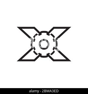 lines X gear logo design vecto Stock Vector