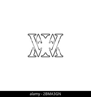 M W / W M letter lines logo design vector Stock Vector